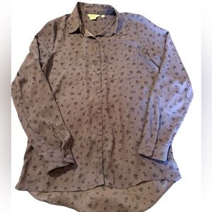 Reitmans Taupe Patterned Casual Shirt